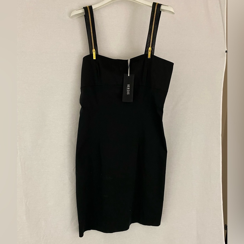 VERSUS by Versace- Little Black Zipper Strap Dress